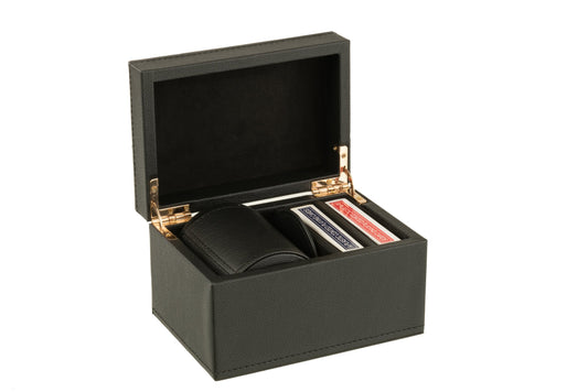 Box Card Game Fake Leather Black