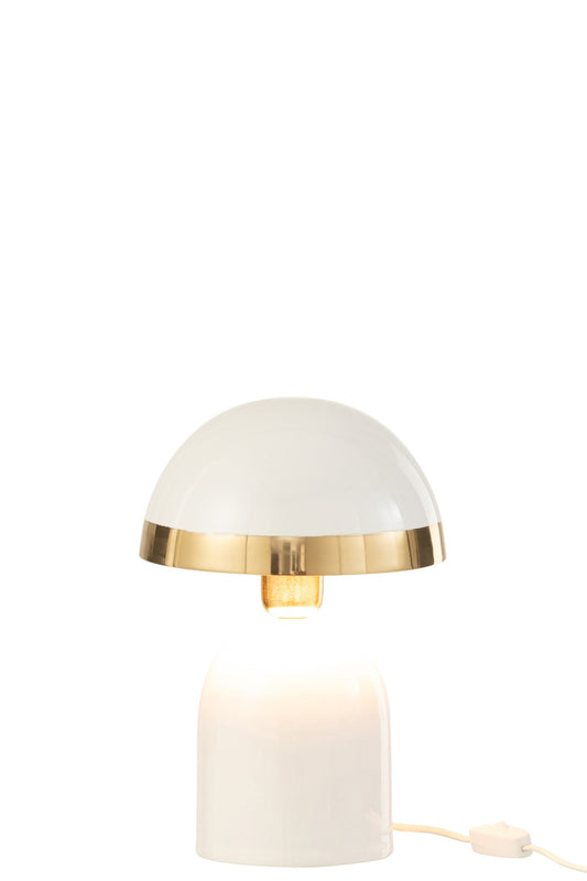 Lamp gold rim metal glossy white