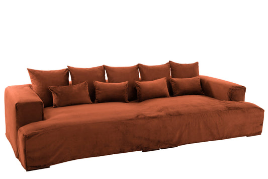 Cover Seat+9 Cushions Monaco Velvet XXL Rust