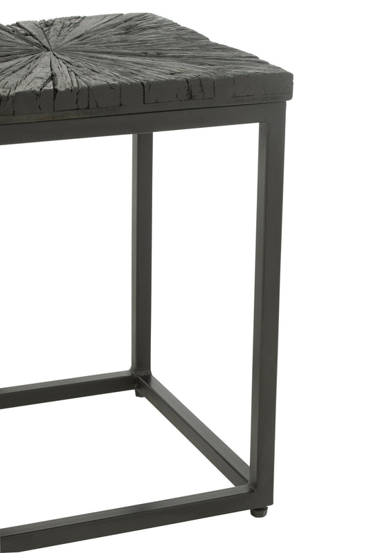 Set Of 2 Side Tables Shanil Wood/Iron Black