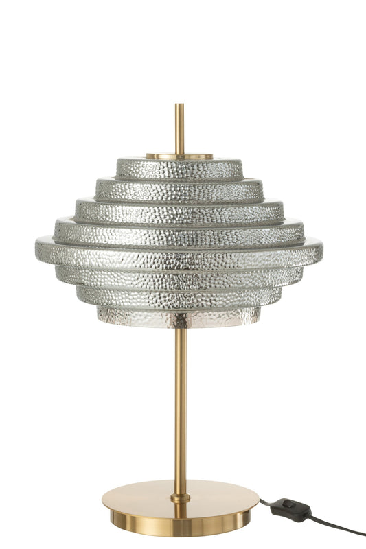 Table lamp led gold metal/smoked glass