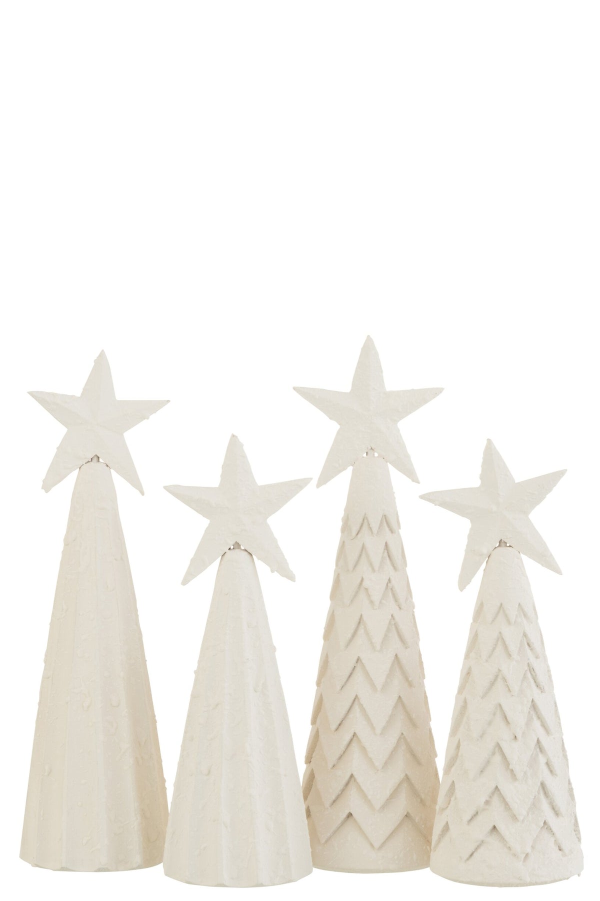Figurines Christmas Tree Wood White Large Assortment Of 2
