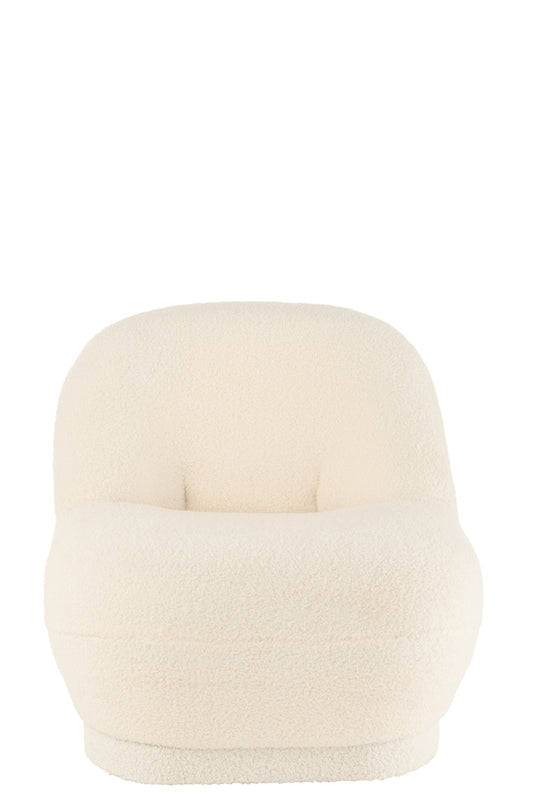 Stool Teddy Bouclé White