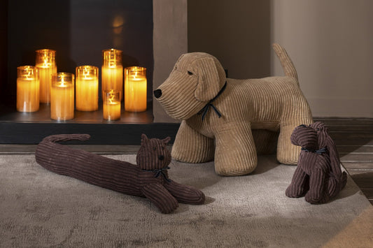 Draught Excluder Dog/Cat Stripe Textile Brown Assortment Of 2
