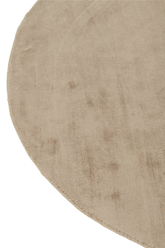 Carpet Round Handmade Viscose Beige