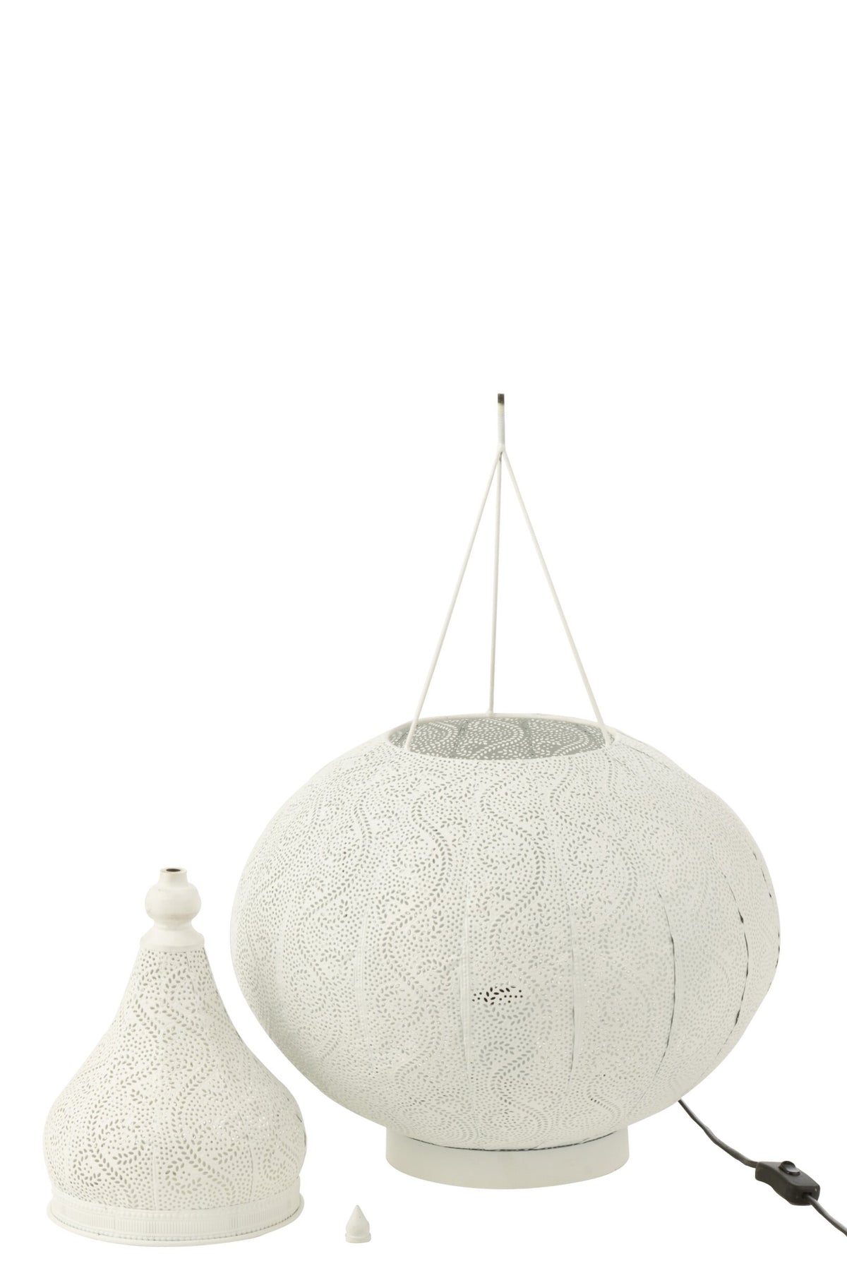 Aladdin lamp metal white small
