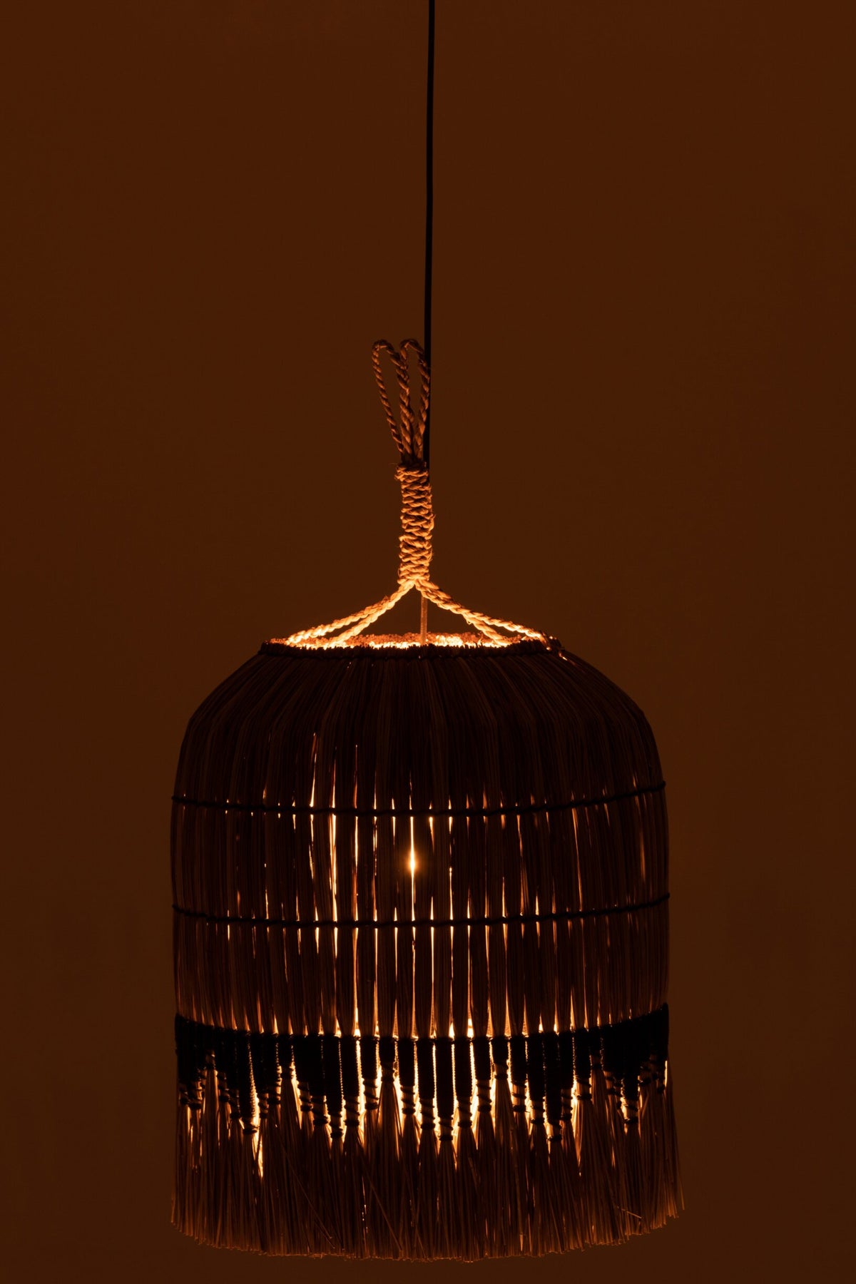 Pendant lamp cord set natural/black seagrass