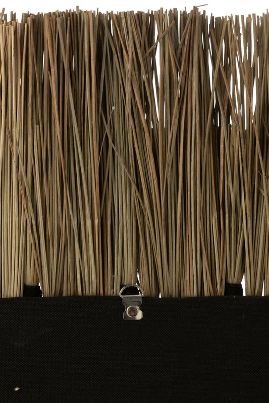 Mirror Oval Pattern 2 Layers Seagrass Natural/Black
