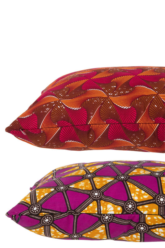 Cushion Pattern Shapes Fabric Mix Assortment Of 2