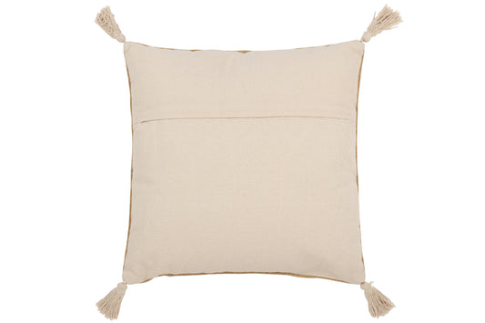 Cushion Triangles+Tassels Cotton Natural/White