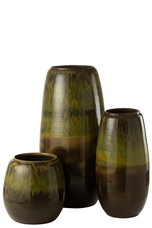 Vase Olive Ceramic Green Large