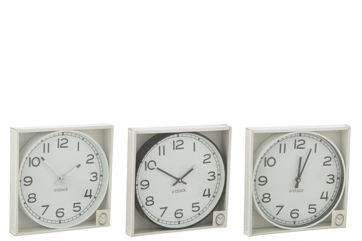 Wall Clock Round Plasticwhite/Black Large Assortment Of 3
