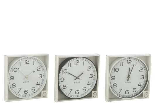 Wall Clock Round Plasticwhite/Black Large Assortment Of 3