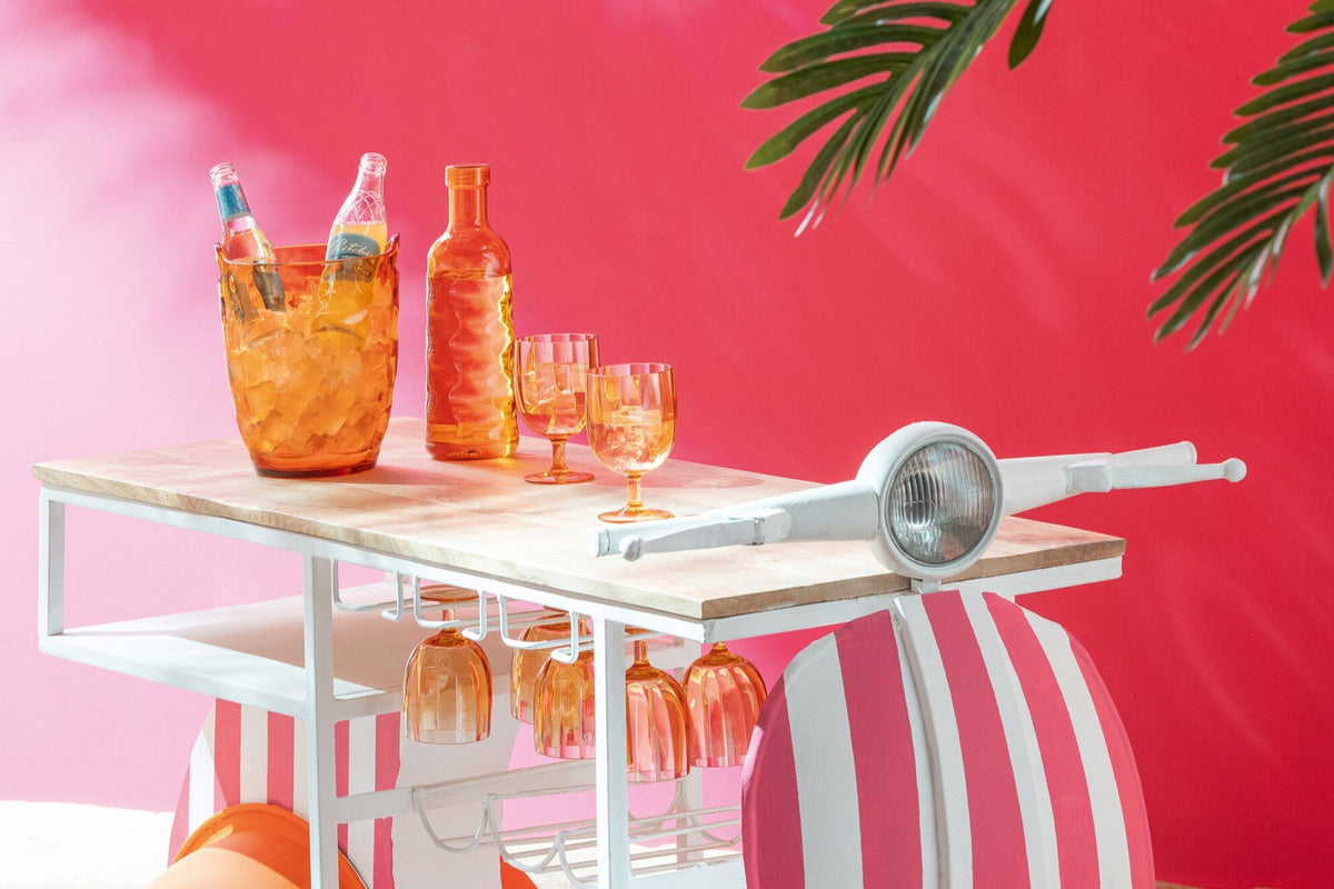 Set van 6 stuks wijnglas kunststof oranje