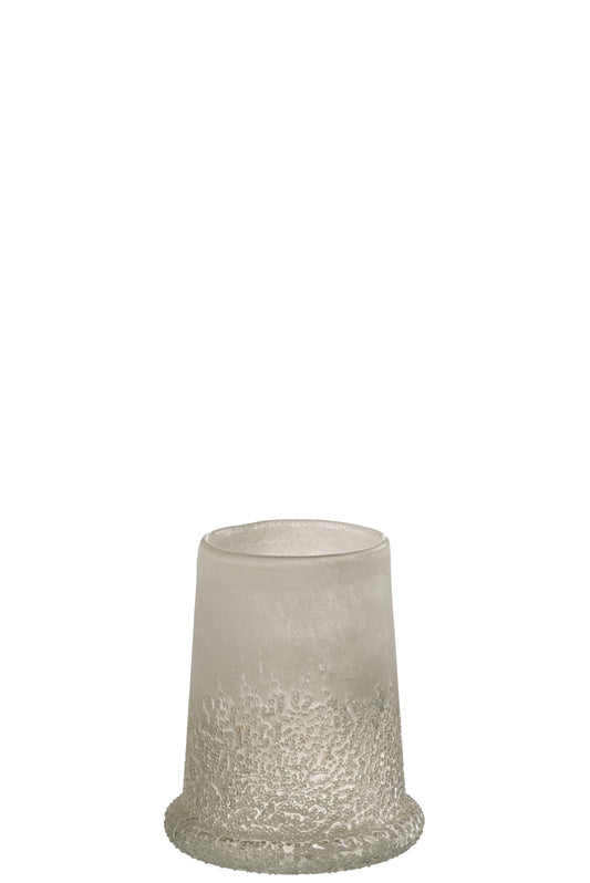 Windlicht Suiker Glas Wit Medium