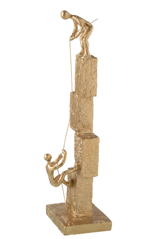 Figures Climbing Modern Resin Gold