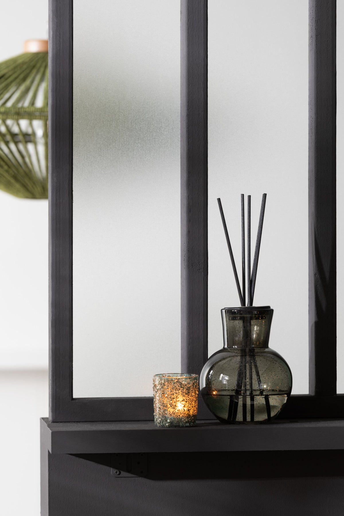 Geurolie Vaas Deksel Olive&Frank Incense Glas Groen