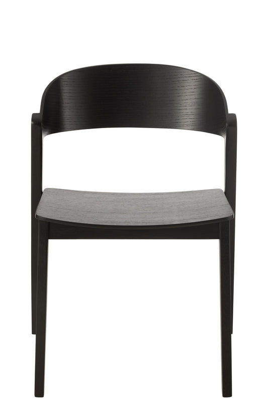 Chair Laga Oak Wood/Plywood Black