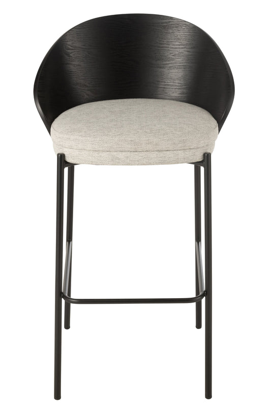 Bar Chair Lone Ply Wood/Metal Black/Grey