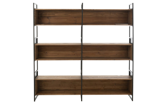 Shelf Rustik Recycled Wood/Metal Black/Natural Large