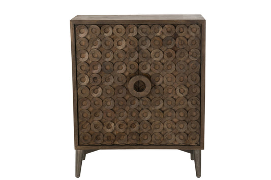Cabinet 2 Doors Mango Wood/Mdf Brown