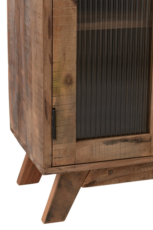 Shelf Retro Recylced Wood/Glass Natural