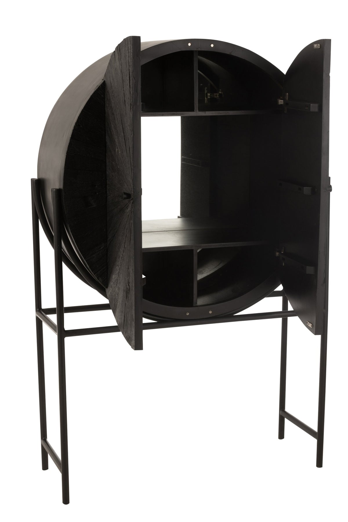 Cabinet Bar Shanil Recycled Wood/Mdf Black