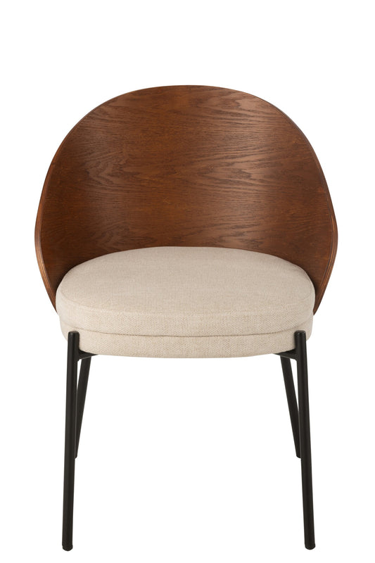 Chair Lone Ply Wood/Metal Brown/Beige