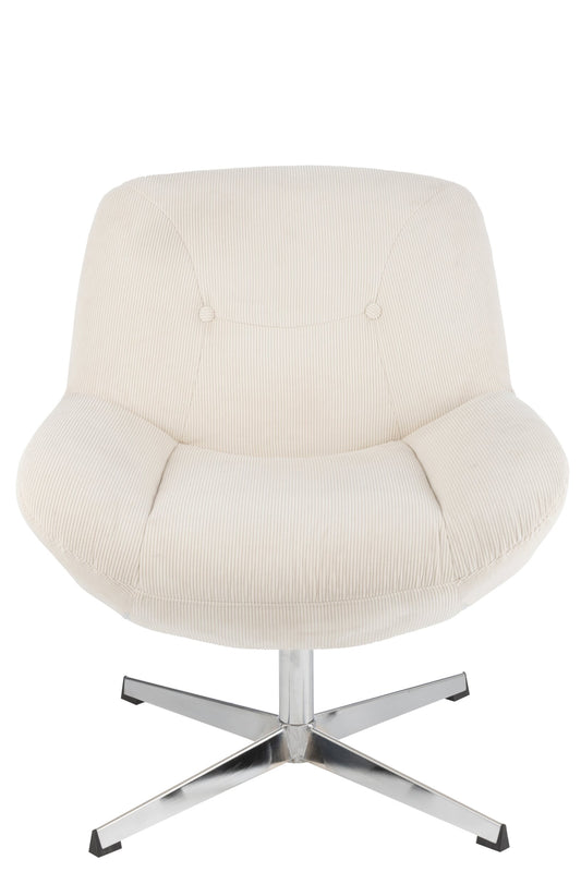 Lounge Chair Chill Metal/Plywood Cream/Silver