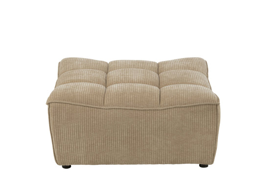 Ottoman Grid Poplar Wood/Foam Dark Beige