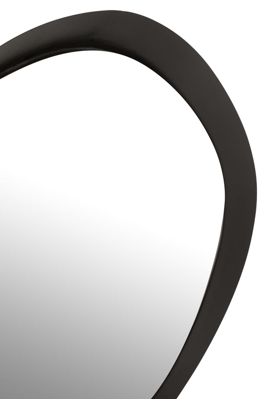 Wall Mirror Round Metal/Glass Black Small