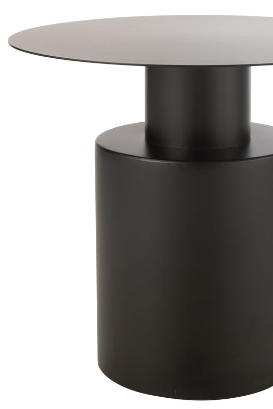 Side Table Round Metal Black