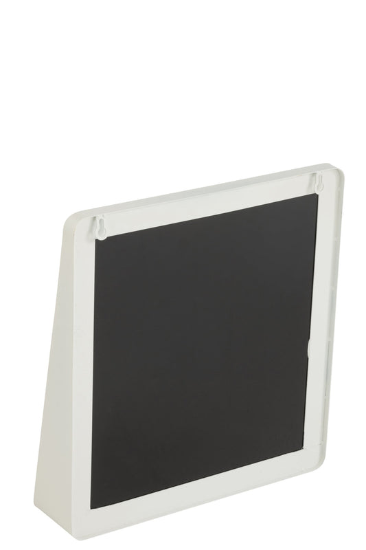 Wall Mirror Square Metal/Glass White