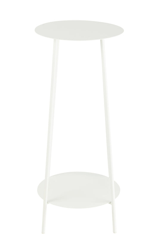 Flower Stand Two Metal White