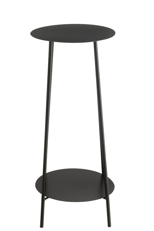 Flower Stand Two Metal Black