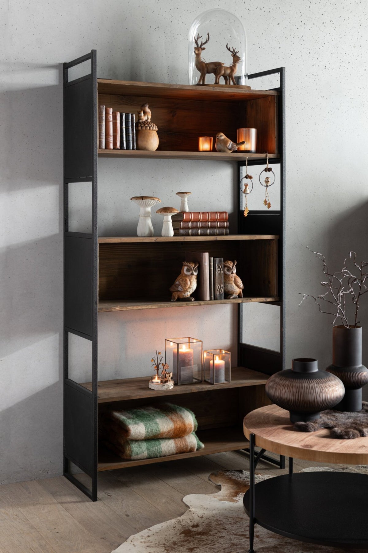 Side Table Bio Mdf/Iron Black/Natural