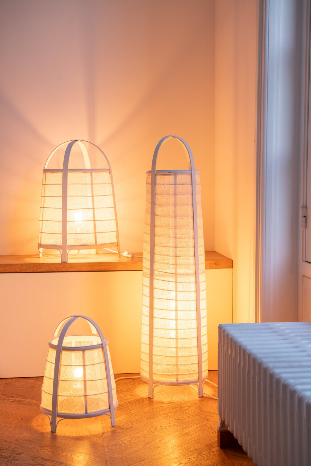 Lamp Rya cotton/bamboo white large