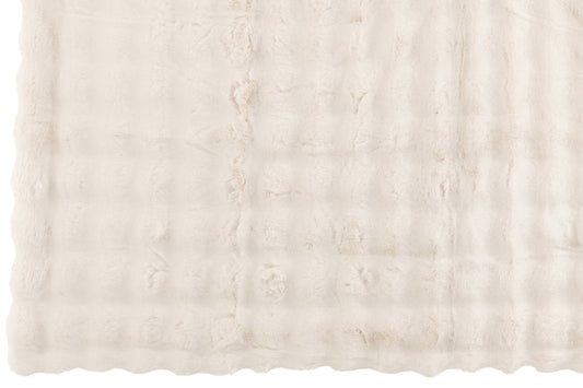 Plaid Wave Polyester White