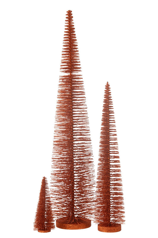 Christmas Tree Deco Glitters Plastic Copper Large
