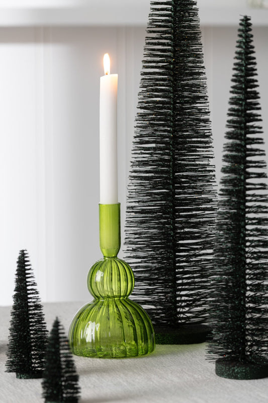 Christmas Tree Deco Glitters Plastic Dark Green Small