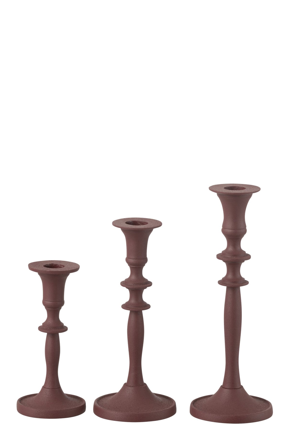Set Van 3 Kaarshouders Klassiek Aluminium Kastanjebruin