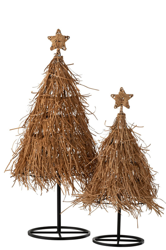 Christmas Tree Star Rattan Natural Large