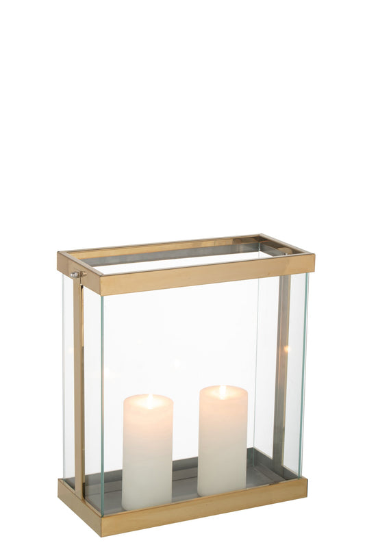 Lantaarn Rechthoekig Enma Ijzer/Glas Goud Small
