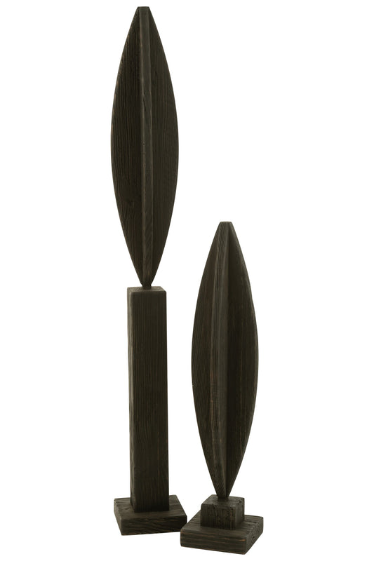 Deco On Foot Luke Pine Wood Black Large