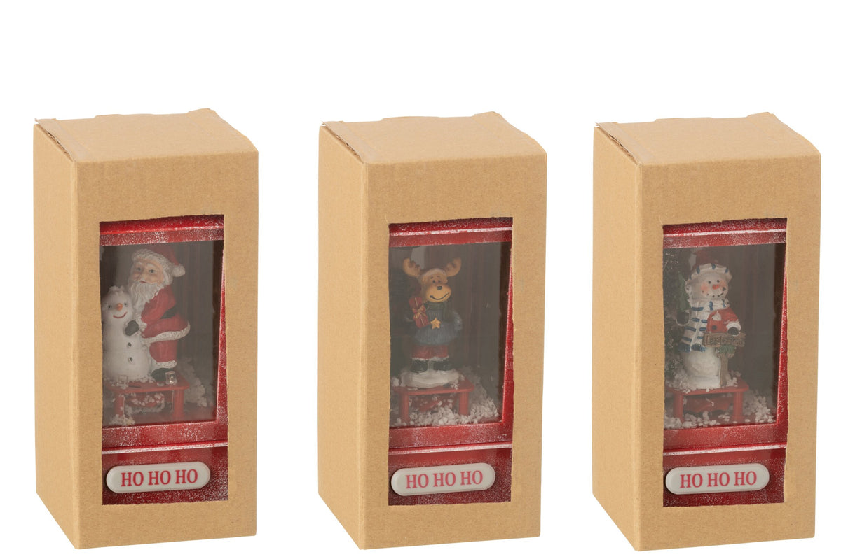 Snowglobe Lantern LED Christmas Resin Assortment Of 3