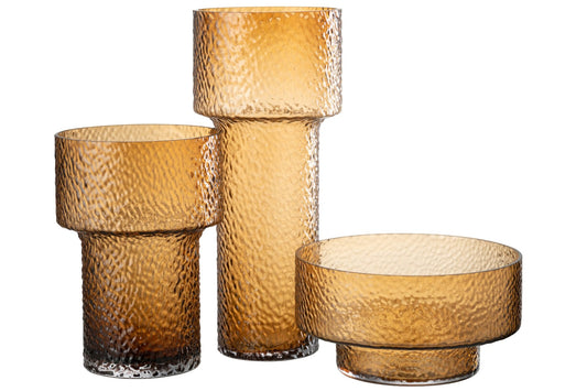 Vase Low Betty Glass Brown