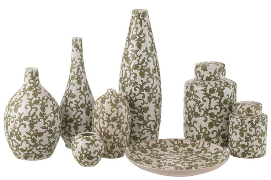 Vase Yezi Porcelain Green/White