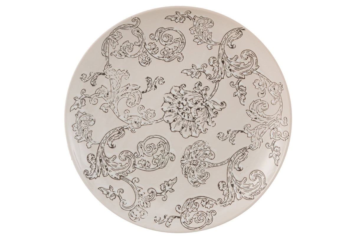 Plate Decorative Zen Porcelain White/Black