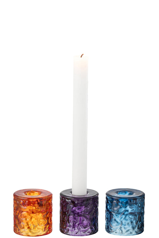 Theelicht Hamer Glas Mix Assortiment Van 3