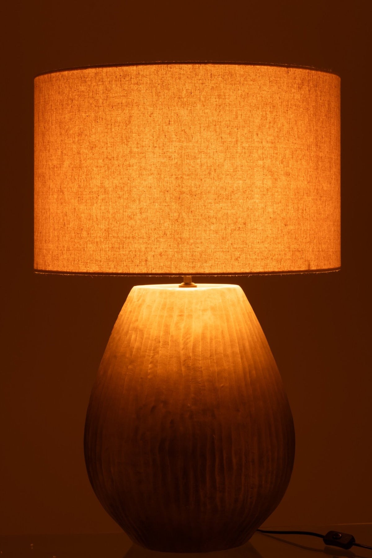 Lamp + shade Nebu round ceramic gold large